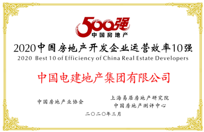 中國電建地產(chǎn)集團榮膺“2020中國房地產(chǎn)開發(fā)企業(yè)500強”